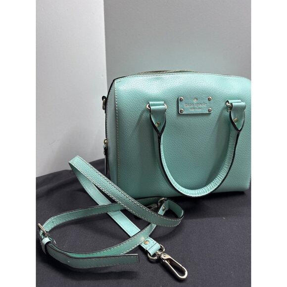 Kate Spade NY Wellesley Alessa Leather Satchel Hand Bag Mint Green - Picture 13 of 13